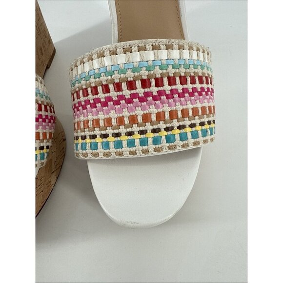Veronica Beard Women's Size 10 White Dali Woven Wedge Sandals Shoes - Picture 4 of 13